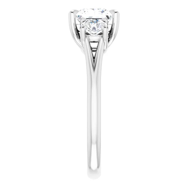 Princess White Gold Accent Engagement Ring