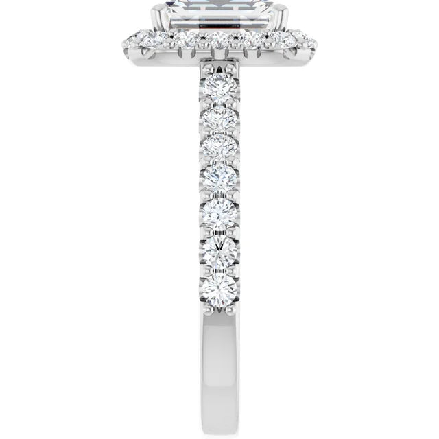 Emerald Halo White Gold Style Engagement Ring