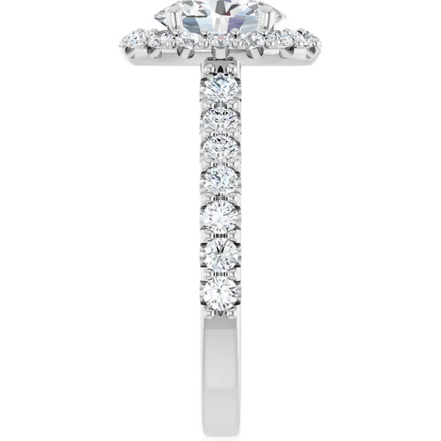 Oval Halo White Gold Style Engagement Ring
