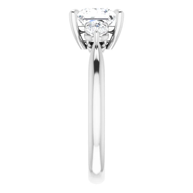 Princess White Gold Accent Engagement Ring