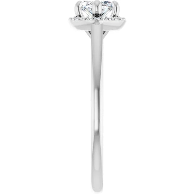 Marquise White Gold East West Halo Style Engagement Ring