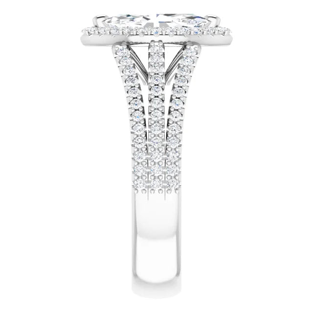 Marquise Halo Style Engagement Ring