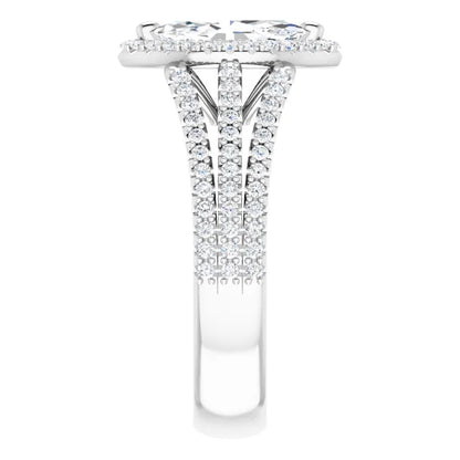 Marquise Halo Style Engagement Ring
