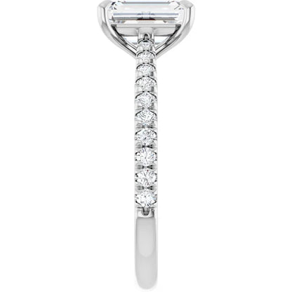 Emerald White Gold Claw Set Style Engagement Ring