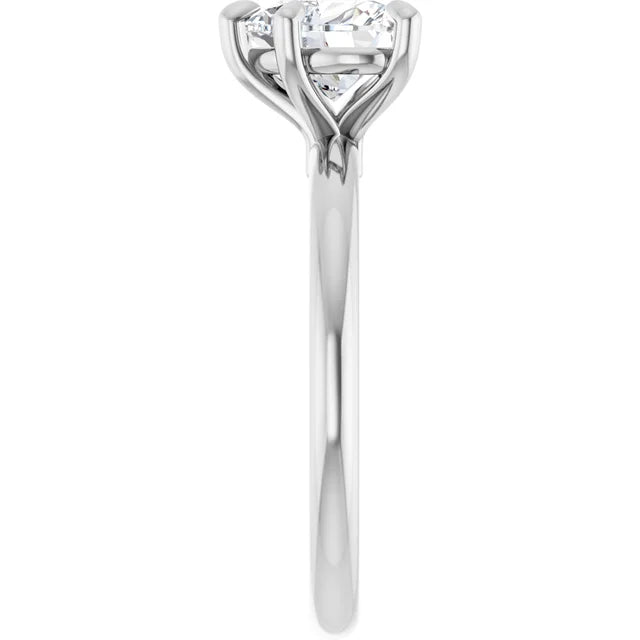 Heart White Gold Solitaire Engagement Ring