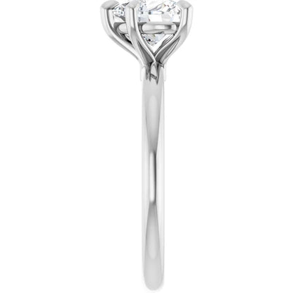 Heart White Gold Solitaire Engagement Ring