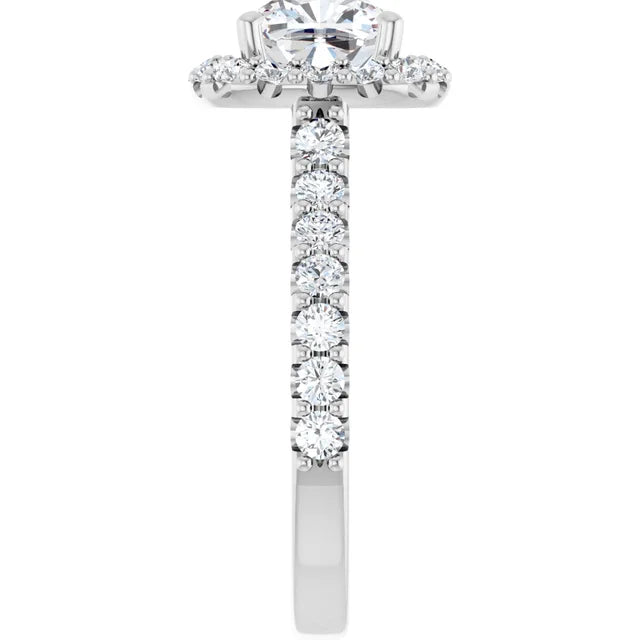 Cushion Halo White Gold Style Engagement Ring
