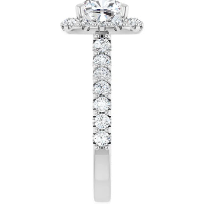 Cushion Halo White Gold Style Engagement Ring