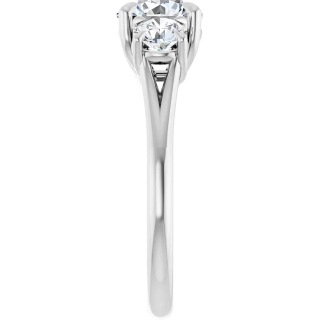 Round Brilliant White Gold Accent Engagement Ring