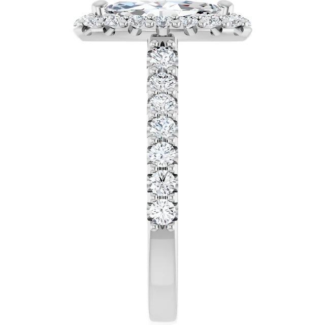Marquise Halo White Gold Style Engagement Ring