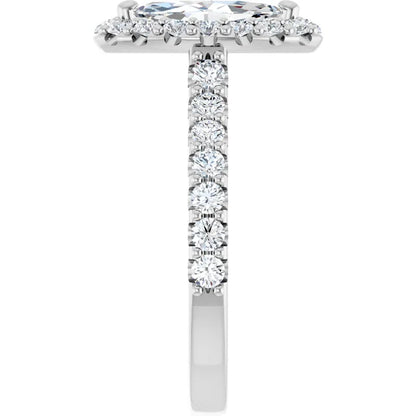 Marquise Halo White Gold Style Engagement Ring