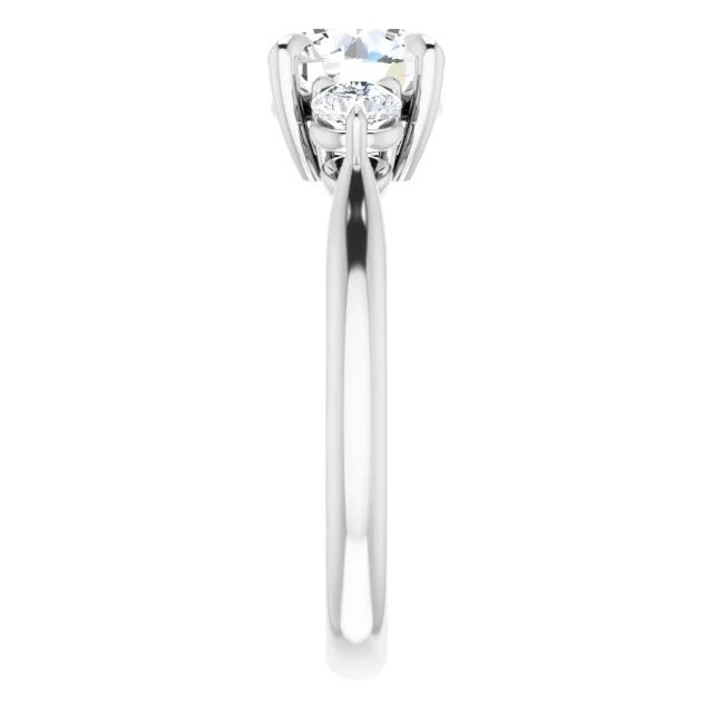 Round Brilliant White Gold Accent Engagement Ring