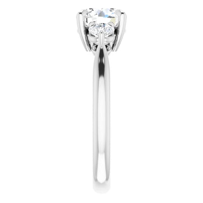 Round Brilliant White Gold Accent Engagement Ring