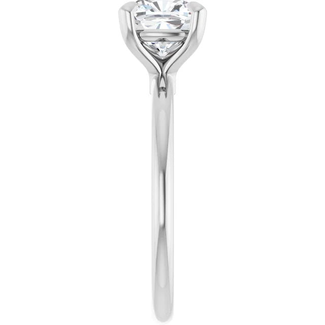 Cushion White Gold Solitaire Engagement Ring