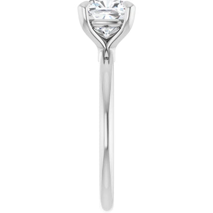 Cushion White Gold Solitaire Engagement Ring