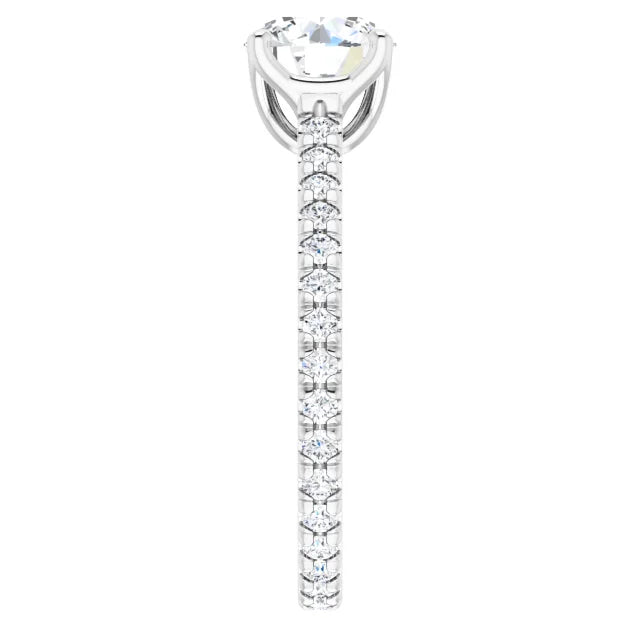 Round Brilliant White Gold Claw Set Eternity Style Engagement Ring