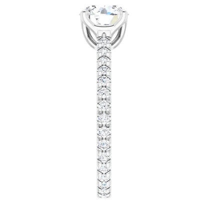 Round Brilliant White Gold Claw Set Eternity Style Engagement Ring