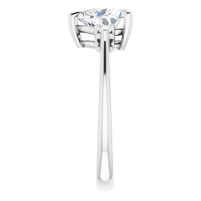 Heart White Gold Accent Engagement Ring