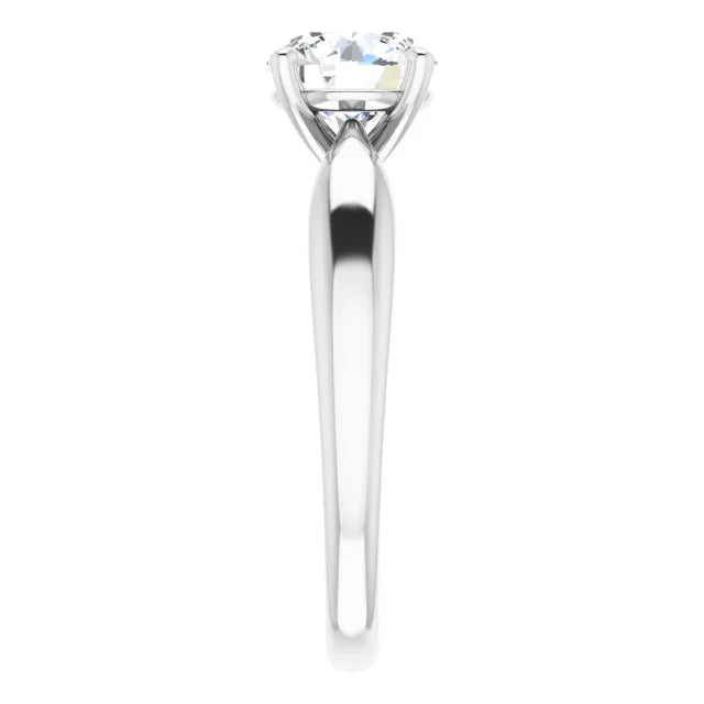 Round Brilliant White Gold Knife Edge Solitaire Engagement Ring