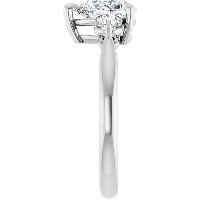 Pear White Gold Accent Engagement Ring