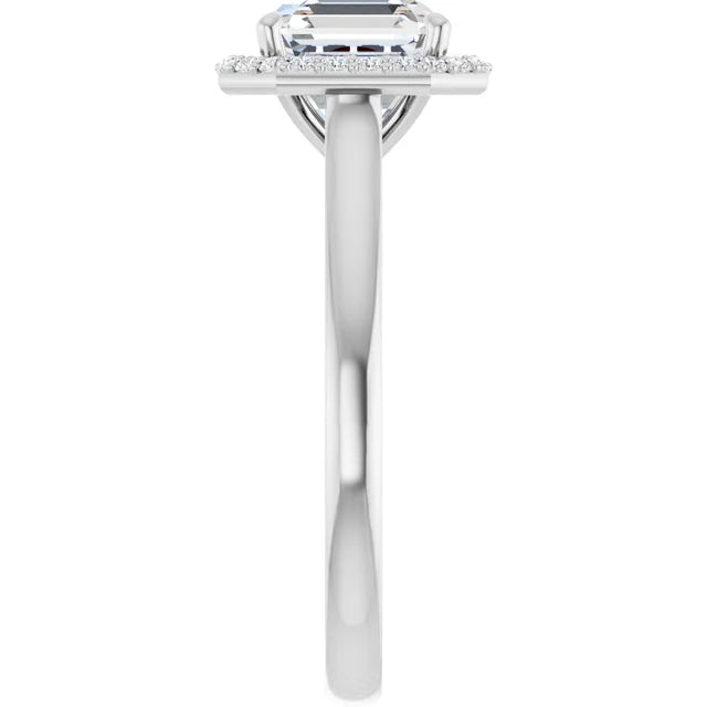 Asscher Halo Style Engagement Ring