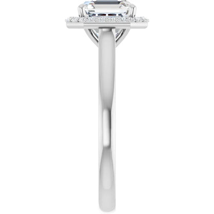 Asscher Halo Style Engagement Ring