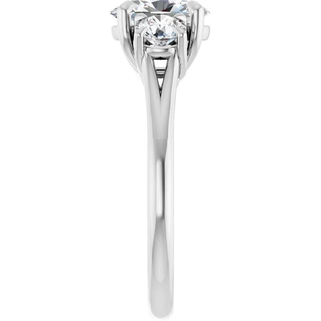 Oval White Gold Accent Engagement Ring