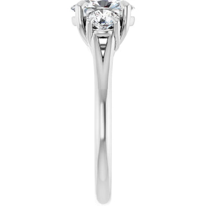 Oval White Gold Accent Engagement Ring