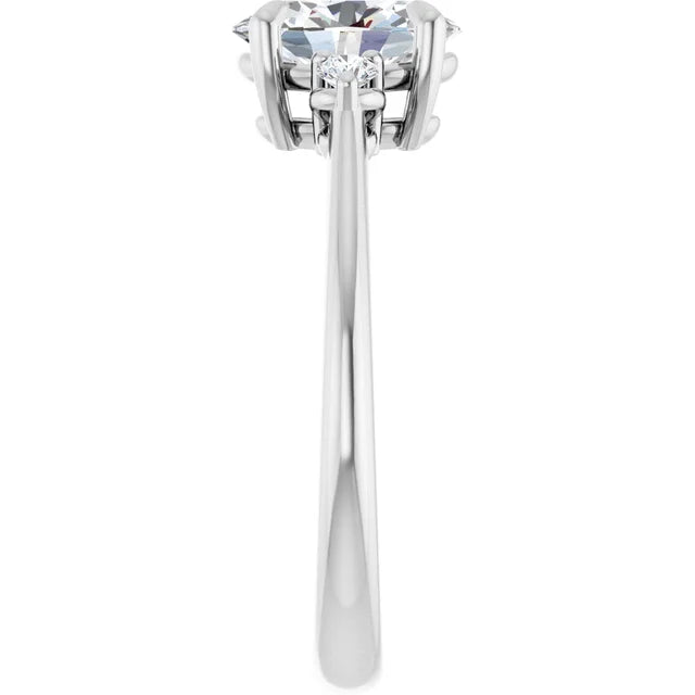 Oval White Gold Accent Engagement Ring