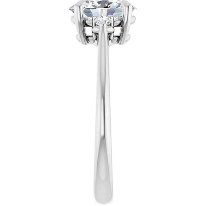 Oval White Gold Accent Engagement Ring