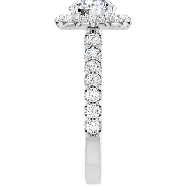 Round Brilliant Halo White Gold Style Engagement Ring