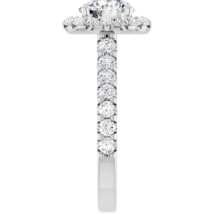 Round Brilliant Halo White Gold Style Engagement Ring