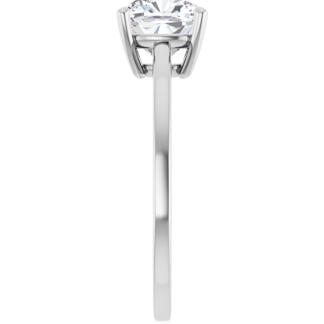 Cushion White Gold Solitaire Style Engagement Ring