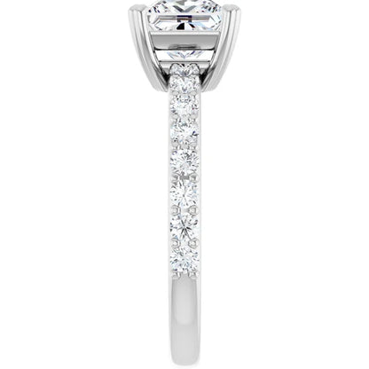 Princess White Gold Claw Set Style Engagement Ring