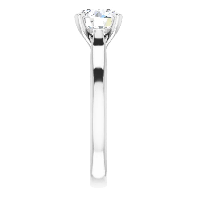 Four Claw White Gold Round Brilliant Solitaire Engagement Ring