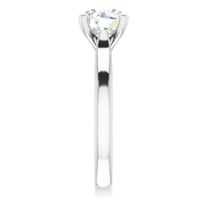 Four Claw White Gold Round Brilliant Solitaire Engagement Ring