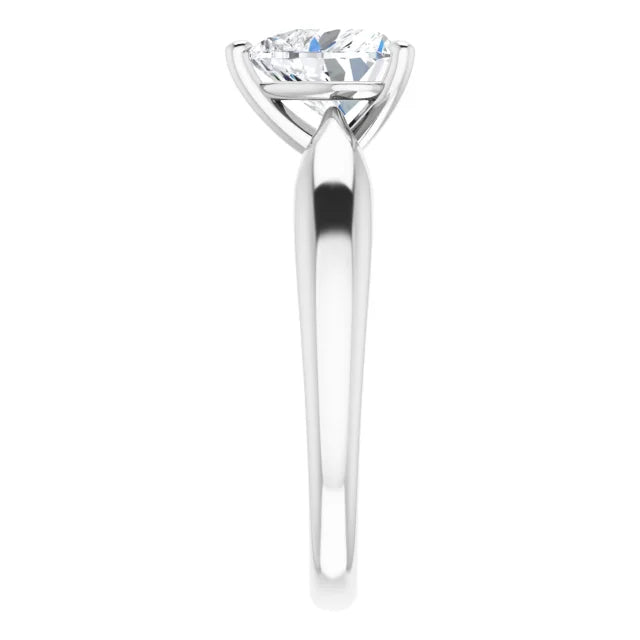 Heart White Gold Knife Edge Solitaire Engagement Ring