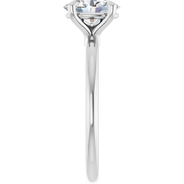 Oval White Gold Solitaire Engagement Ring