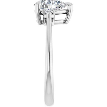 Oval White Gold Accent Engagement Ring