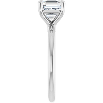 Asscher White Gold Solitaire Engagement Ring