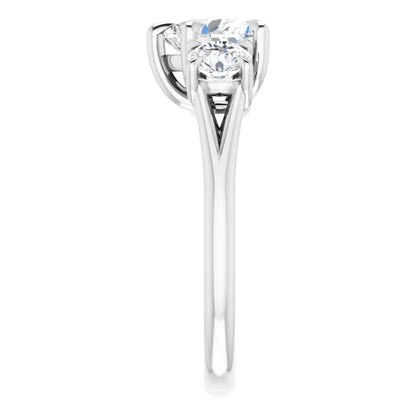 Heart White Gold Accent Engagement Ring