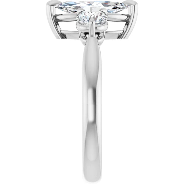 Marquise White Gold Accent Engagement Ring