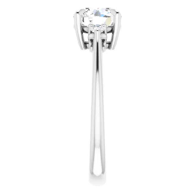 Round Brilliant White Gold Accent Engagement Ring