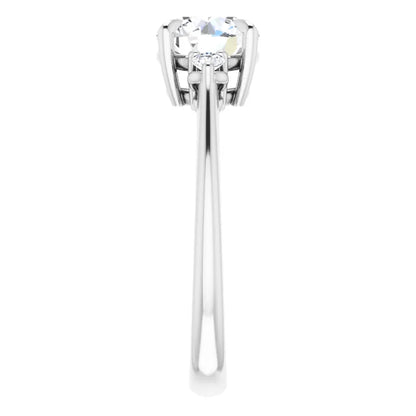 Round Brilliant White Gold Accent Engagement Ring