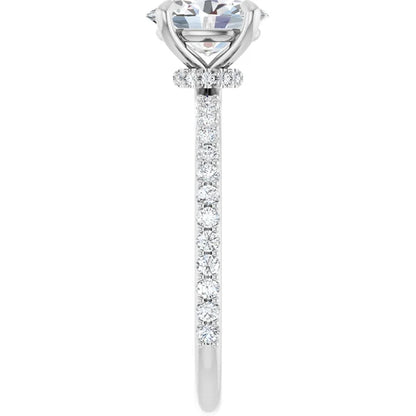 Oval White Gold Claw Set Style Engagement Ring 