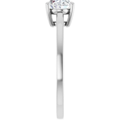 Oval White Gold East West Solitaire Style Engagement Ring