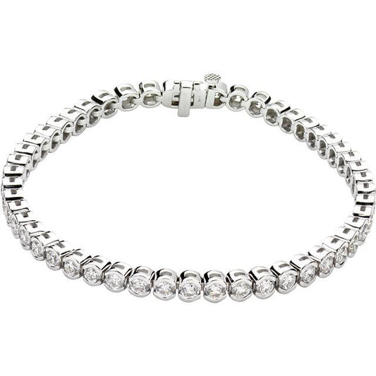 3.50ct Lab Diamond Bezel Set Tennis Bracelet