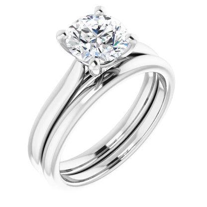 Four Claw White Gold Round Brilliant Solitaire Engagement Ring