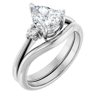 Oval White Gold Accent Engagement Ring