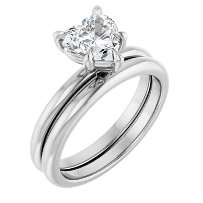 Heart White Gold Solitaire Engagement Ring